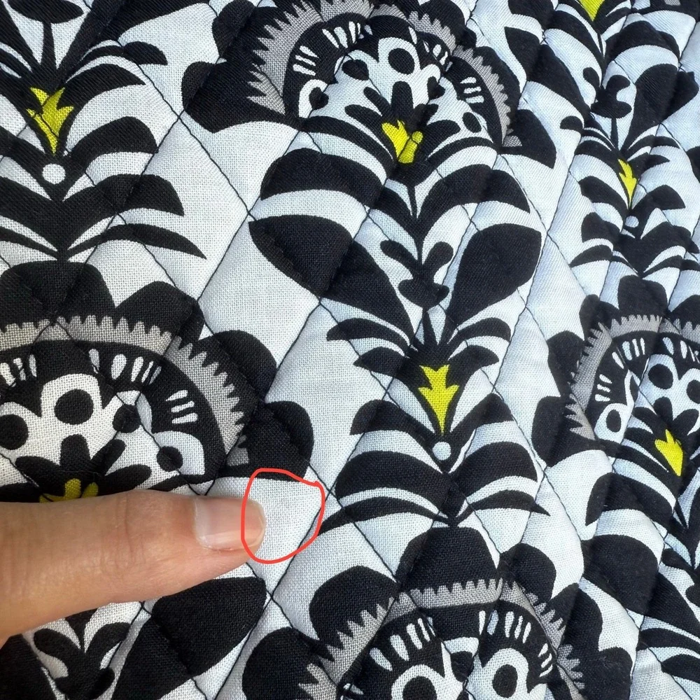 Vera‎ Bradley Tote and Wristlet Set Women Large Black White Floral Nightingale